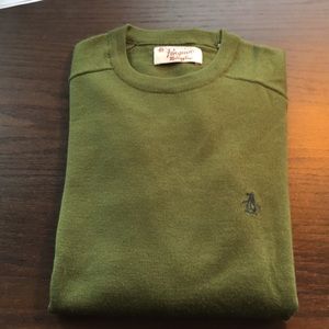 Original Penguin green merino wool sweater medium